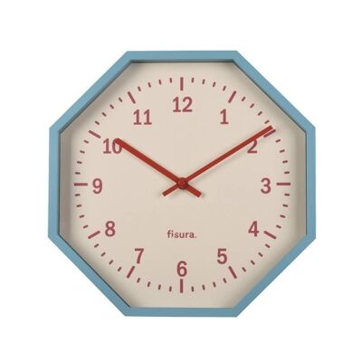 Reloj de Pared Octogonal Azul