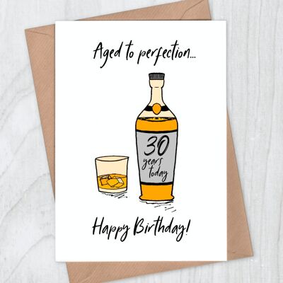 Aged to Perfection Whiskey 30th Birthday Card