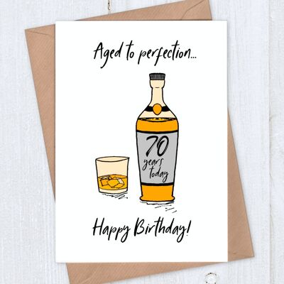 Aged to Perfection Whiskey 70th Birthday Card