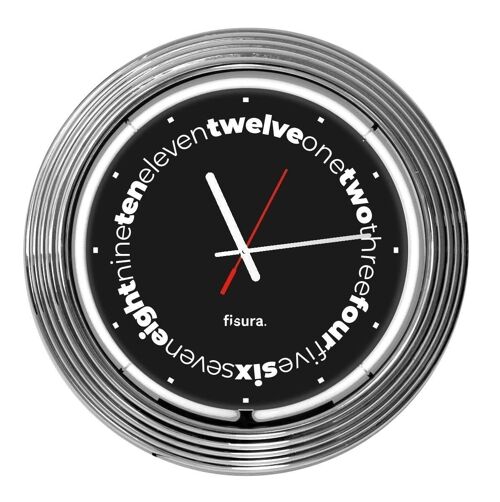 Reloj De Pared Neon Negro