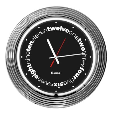 Reloj De Pared Neon Negro