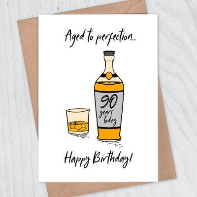Aged to Perfection Whiskey 90th Birthday Card
