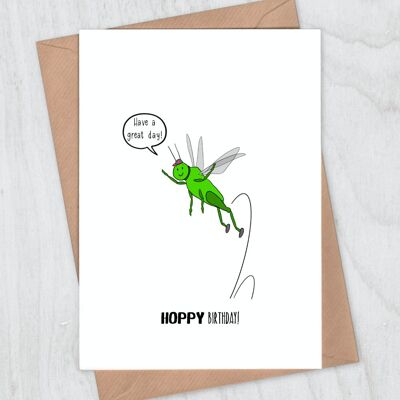 Hoppy Birthday - Grasshopper Birthday Card