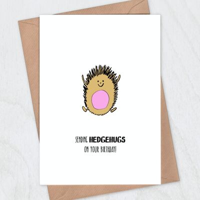 Birthday Card - Sending Hedgehugs