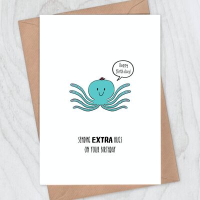 Sending Extra Hugs Birthday Card