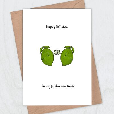 Birthday Card - Partner in Lime