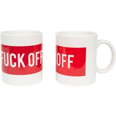 Taza 'Fuck Off' Blanco/ Rojo