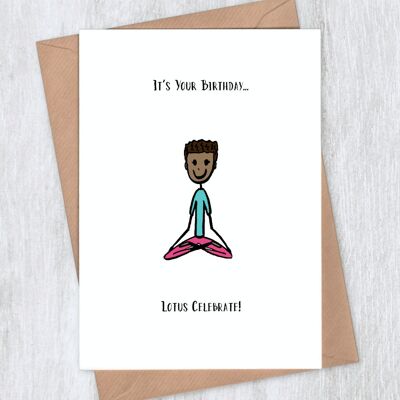 Yoga Birthday Card - Lotus celebrate