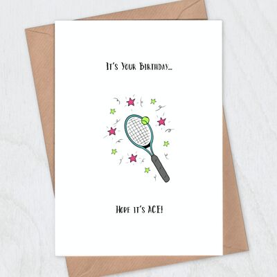 Ace Tennis Birthday Card