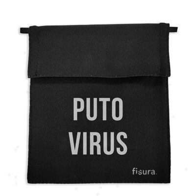 Funda Tela Porta Mascarillas «Puto Virus»