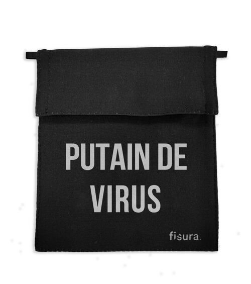 Funda Tela Porta Mascarillas "Putain De Virus"