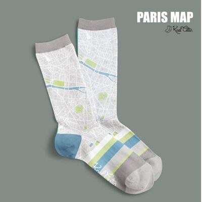 Par De Calcetines Unisex "Mapa De París"