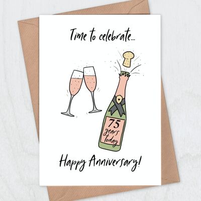 Pink Fizz 75th Anniversary Card