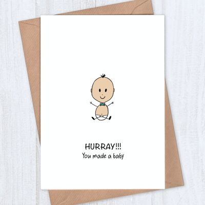 Baby Congratulations Card - blue bowtie