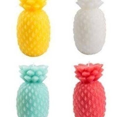 Pack De 4 Velas Tropicales Piña Bebé - Blanca/Amarilla/Roja/Azul