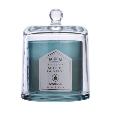 Bougie Parfumée et Sa Cloche, Roses et Miel, 26 Heures de Parfum, 200 g