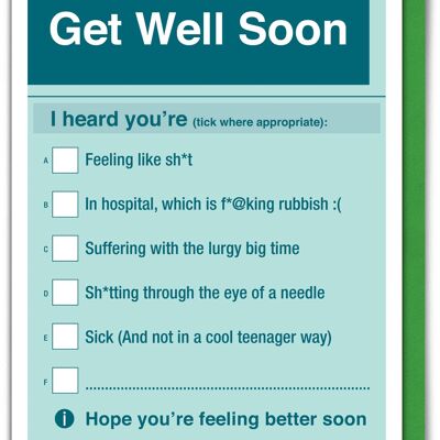 Funny Get Well Soon Card