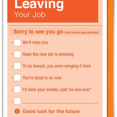 Funny Leaving Card