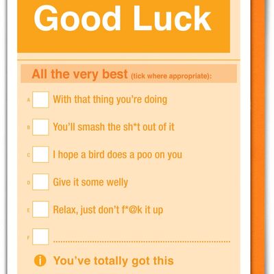 Funny Good Luck Card