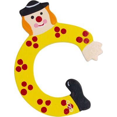 Holzbuchstaben Name Kinderzimmer groß Deko für die Tür, lustige Clowns, A-Z, Höhe ca. 9 cm, Holz Buchstabe C