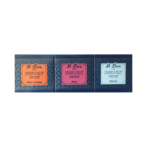 Coffret  cadeau maitresse 3 savons d'Alep parfumés 100g