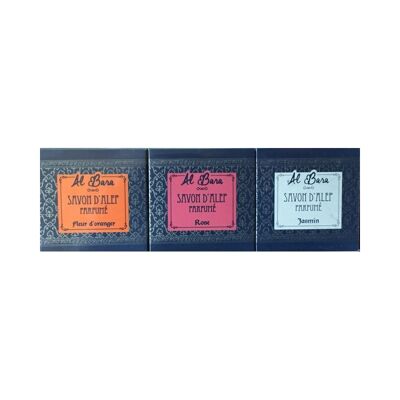 Box of 3 scented Aleppo soaps 100g