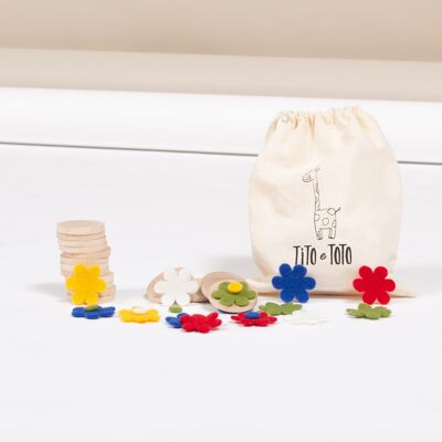 Montessori wood memory - the flowers