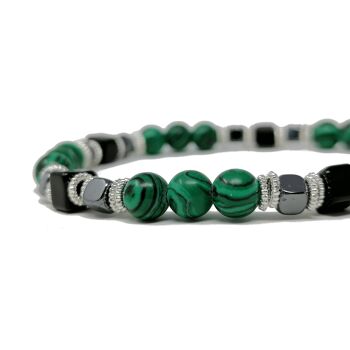 Bracelet SOSPIRI VENEZIA Stone, pierre dure malachite foncée 1