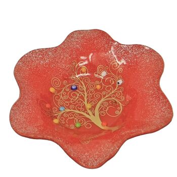 SOSPIRI VENEZIA Coupe à fleurs en verre, or et murrine de Murano cm 13x13 5