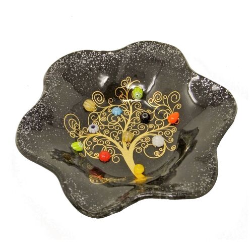 SOSPIRI VENEZIA Ciotola fiore, vetro, oro, murrine di Murano