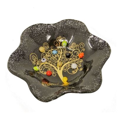 SOSPIRI VENEZIA Flower bowl, glass, gold, Murano murrine