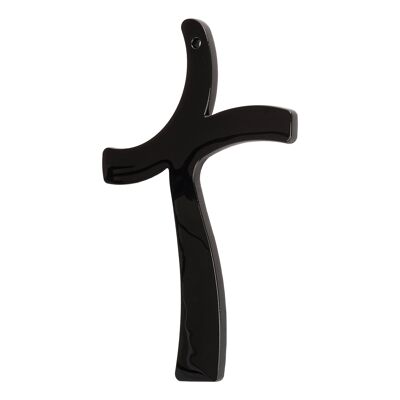 SOSPIRI VENEZIA Design Crucifix, mur en verre noir -21x32 cm