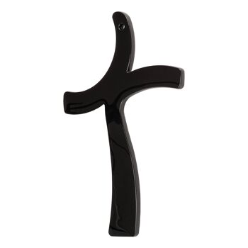 SOSPIRI VENEZIA Design Crucifix, mur en verre noir -11x16 cm