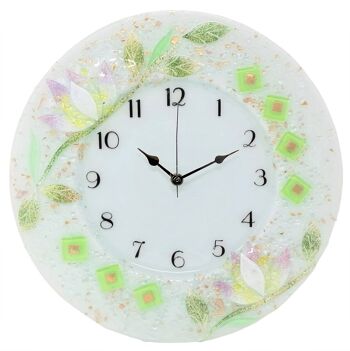 SOSPIRI VENEZIA Horloge murale florale en pâte de verre : 35x35 cm 2
