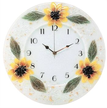 SOSPIRI VENEZIA Horloge murale florale en pâte de verre : 35x35 cm 4