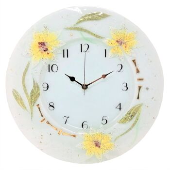 SOSPIRI VENEZIA Horloge murale florale en pâte de verre : 35x35 cm 8