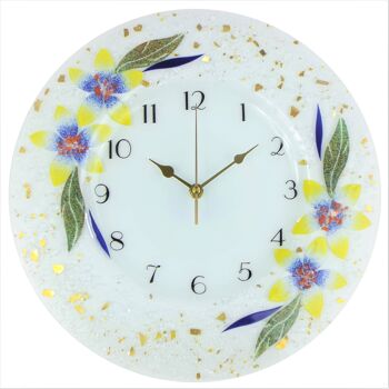SOSPIRI VENEZIA Horloge murale florale en pâte de verre : 35x35 cm 9