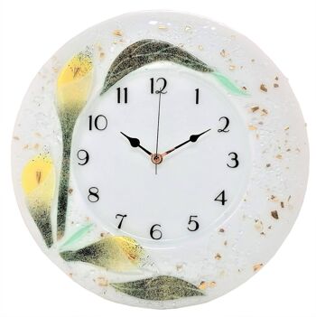 SOSPIRI VENEZIA Horloge murale florale en pâte de verre : 35x35 cm 11