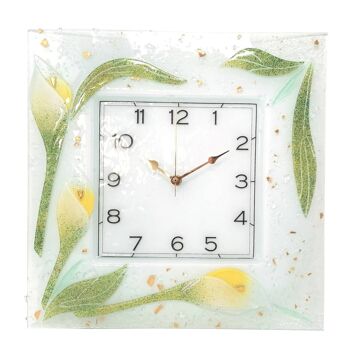 SOSPIRI VENEZIA Horloge murale florale en pâte de verre - 35x35 cm 1