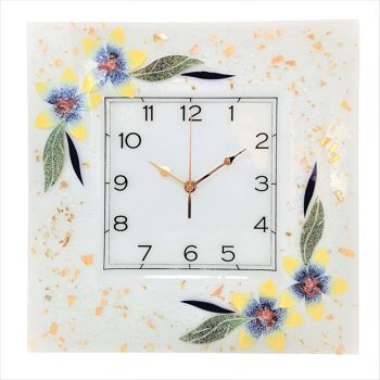 SOSPIRI VENEZIA Horloge murale florale en pâte de verre - 35x35 cm 3