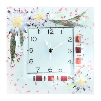 SOSPIRI VENEZIA Horloge murale florale en pâte de verre - 35x35 cm 5