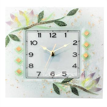 SOSPIRI VENEZIA Horloge murale florale en pâte de verre - 35x35 cm 10