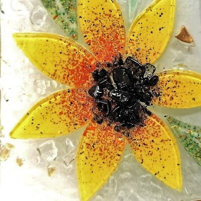 SOSPIRI VENEZIA Florale Wanduhr aus geschmolzenem Glas - 16x30 cm