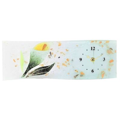 SOSPIRI VENEZIA Reloj de mesa floral en vidrio fundido