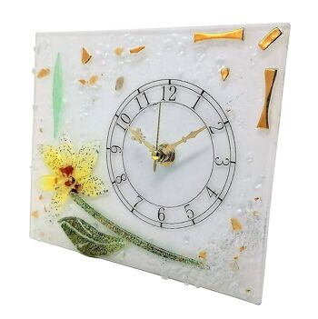 SOSPIRI VENEZIA Horloge de table florale en pâte de verre 4