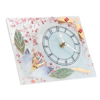 SOSPIRI VENEZIA Horloge de table florale en pâte de verre 13