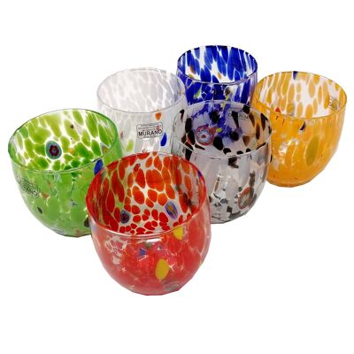 SOSPIRI VENEZIA Set Bicchieri Bombato con Murrine di Murano