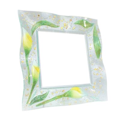 SOSPIRI VENEZIA Wall-mounted floral mirror in fused glass