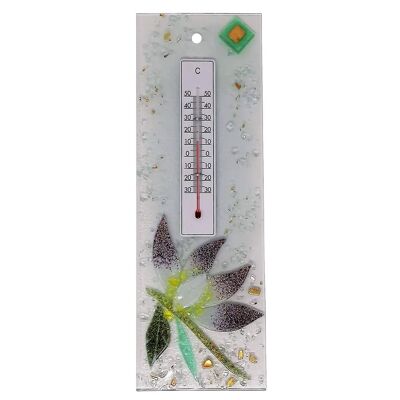 SOSPIRI VENEZIA Thermomètre mural floral en verre fusionné