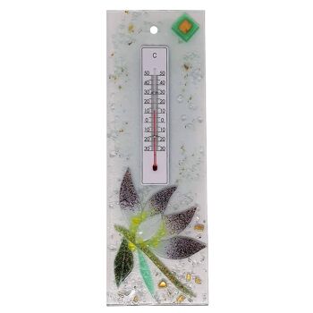 SOSPIRI VENEZIA Thermomètre mural floral en verre fusionné 1